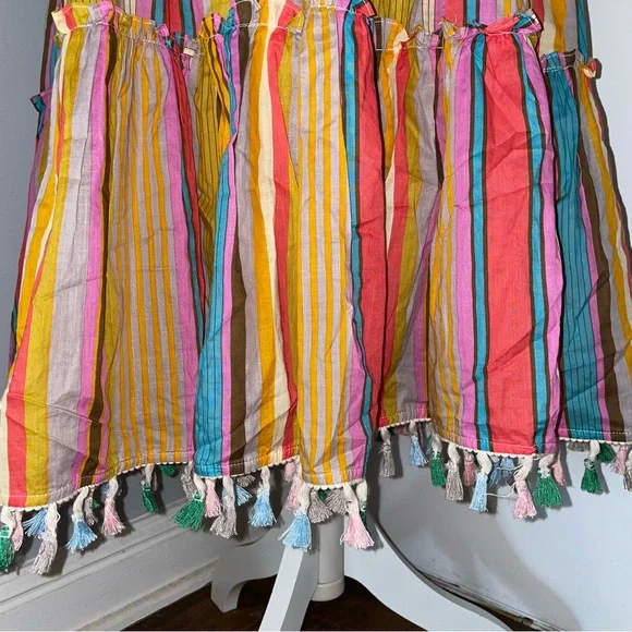 NWT Tahari ASL Smocked Tasseled-Hem Dress - Picture 3 of 13